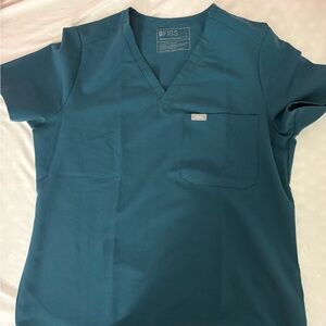 Figs Teal Scrub Top (Size: M)